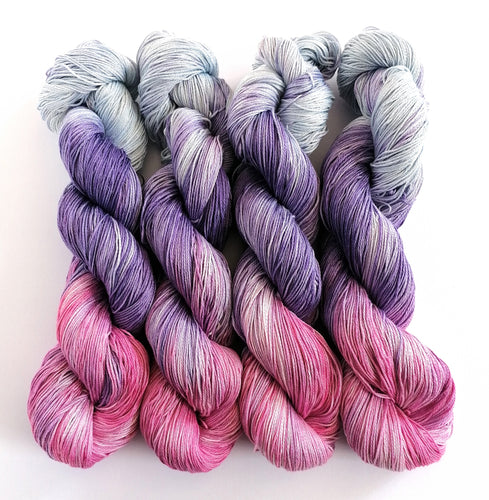 Pink, purple and blue, on Pima Cotton 4ply freeshipping - Felt Fusion