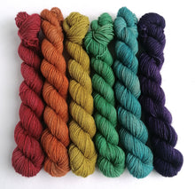 Load image into Gallery viewer, Hand dyed Rainbow mini skeins. 6 x 20g freeshipping - Felt Fusion
