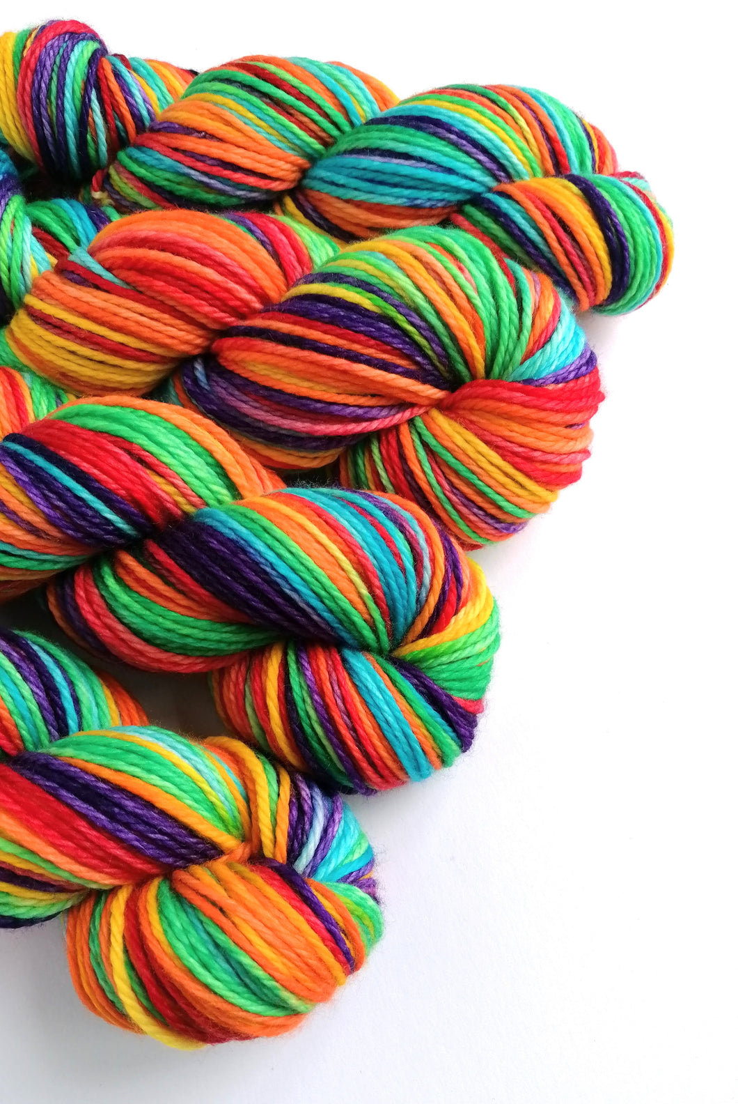 Rainbow on superwash merino/cashmere/nylon aran weight yarn. freeshipping - Felt Fusion