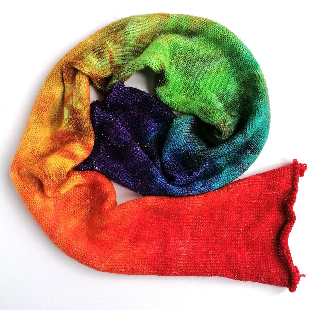 Hand dyed sparkle sock yarn blank - marbled rainbow. freeshipping - Felt Fusion