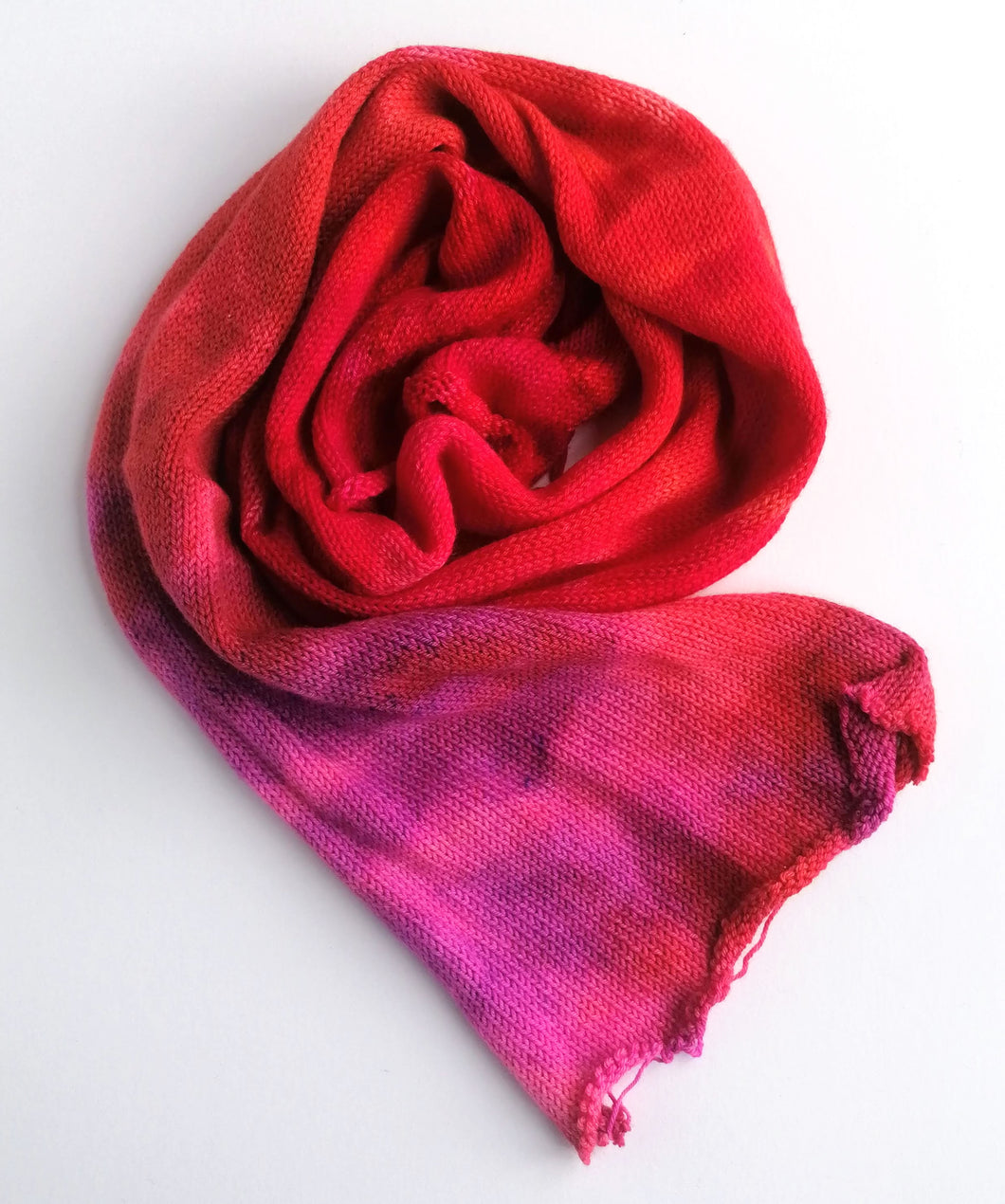 Hand dyed sock blank in a Superwash Merino/Nylon base in pink - red. freeshipping - Felt Fusion