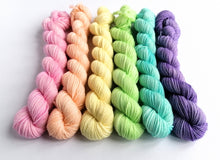 Load image into Gallery viewer, Spring Rainbow hand dyed pastel mini skeins. 6 x 20g. freeshipping - Felt Fusion
