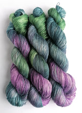 Load image into Gallery viewer, Teal, green and lilac, on bamboo/linen 4ply freeshipping - Felt Fusion
