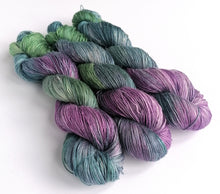 Load image into Gallery viewer, Teal, green and lilac, on bamboo/linen 4ply freeshipping - Felt Fusion
