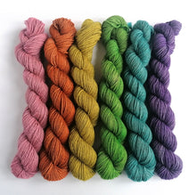 Load image into Gallery viewer, Unicorn Farts hand dyed rainbow mini skeins. 6 x 20g freeshipping - Felt Fusion
